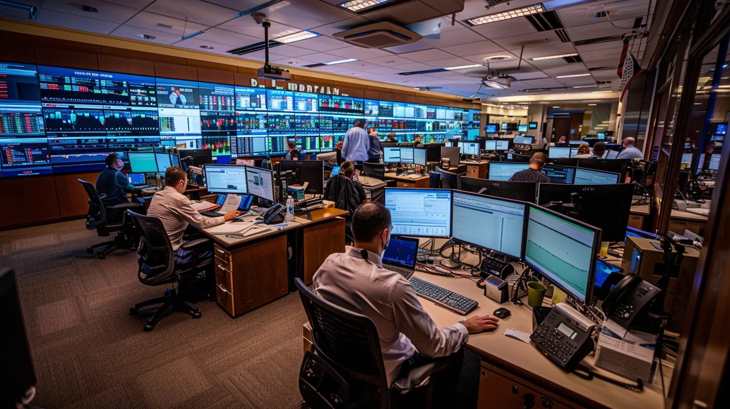 a sleek, high-tech cybersecurity operations center buzzes with activity as analysts monitor multiple glowing screens filled with indicators of compromise data, highlighting the urgency and sophistication of threat detection in the digital age.