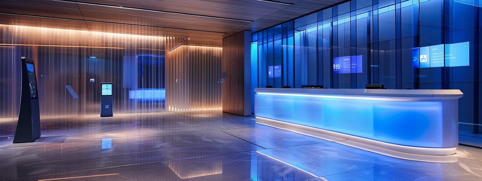 a sleek, modern digital interface displays interconnected security features like single sign-on and multi-factor authentication, illuminated by soft blue lighting, symbolizing advanced iam technologies enhancing both security and usability.