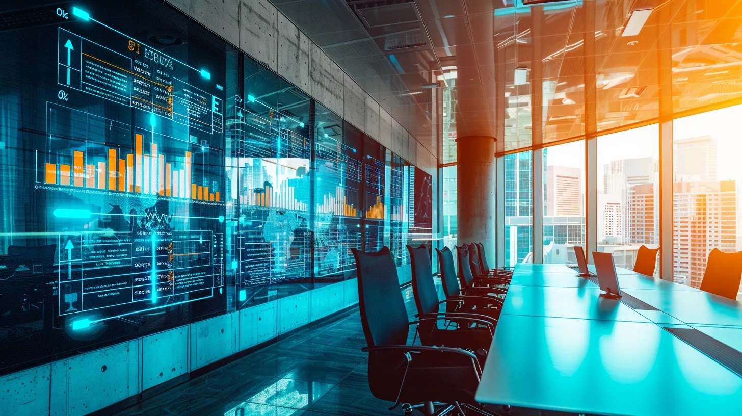 a sleek office space illuminated by vibrant digital screens displays real-time cybersecurity dashboards, emphasizing the crucial elements of managing indicators of compromise through visually striking data analytics and a responsive framework.
