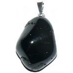 Pandant turmalina neagra slefuit 2 cm.