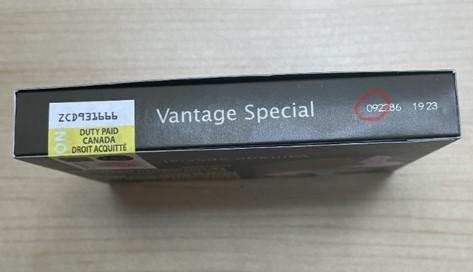 Individual cigarette package showing the traceability code starting with 092