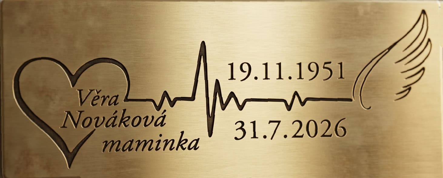 Detail pamětní gravírované jmenovky