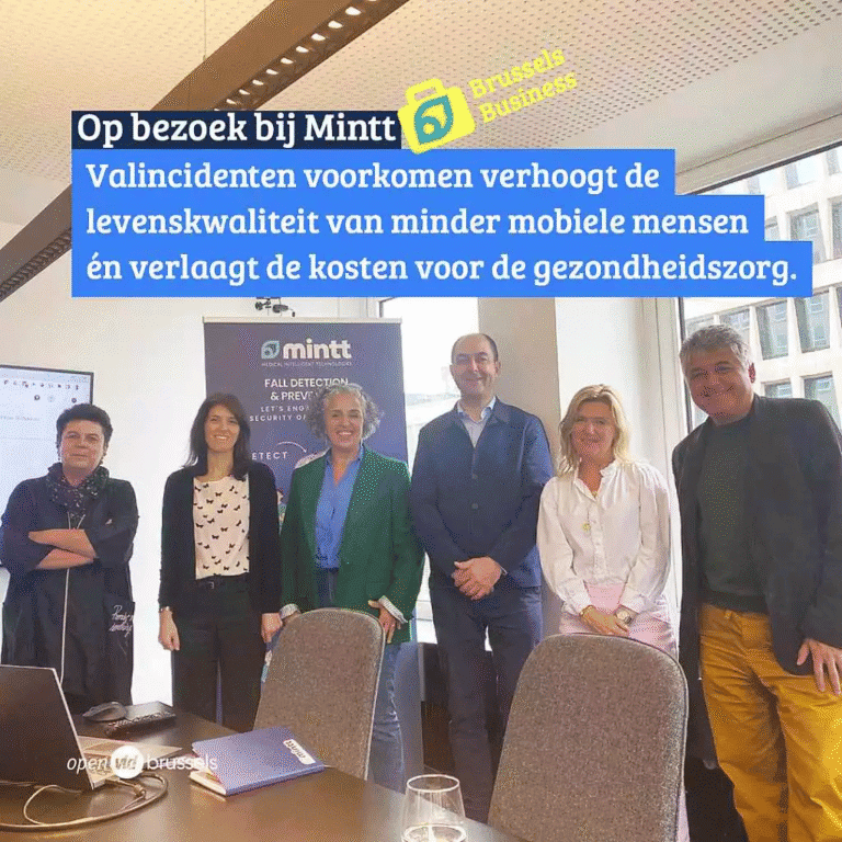 Technologie voorkomt ongelukkig vallen .Alexia Bertrand, Carla Dejonghe, Khadija Zamouri, Stefan Cornelis & Melanie