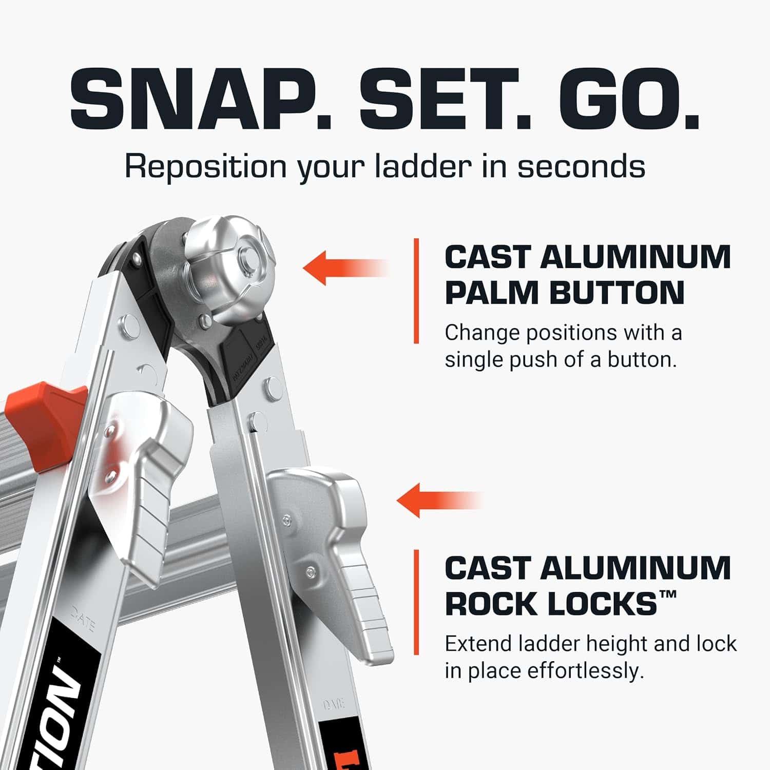 Little Giant Revolution Ladder, Leg Levelers, 18 ft Reach, 13117-801 - Image 4