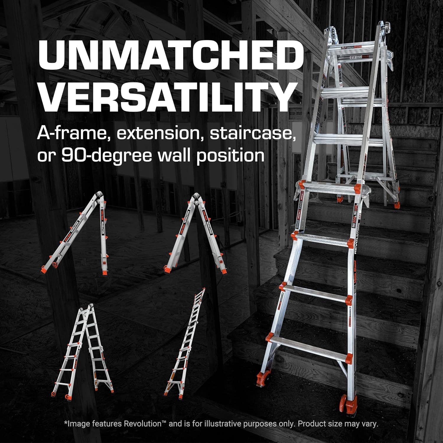 Little Giant Revolution Ladder, Leg Levelers, 18 ft Reach, 13117-801 - Image 6