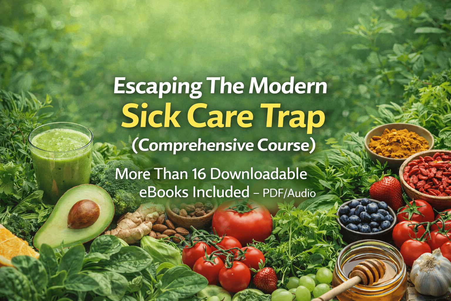 Escaping The Modern Sick Care Trap (Health & Wellness Course)-16 eBooks/Audio