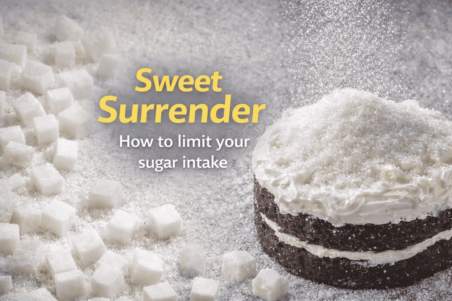 Sweet Surrender. Limit Your Sugar Intake. Be healthy.