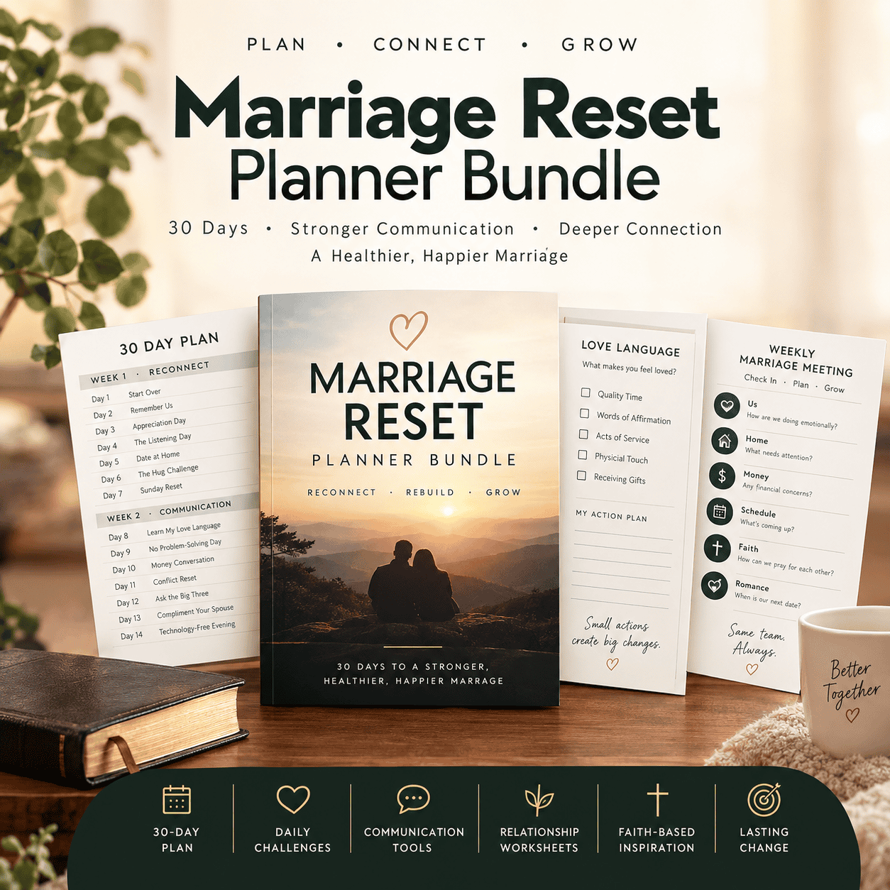 30 Day Marriage Reset Planner Bundle