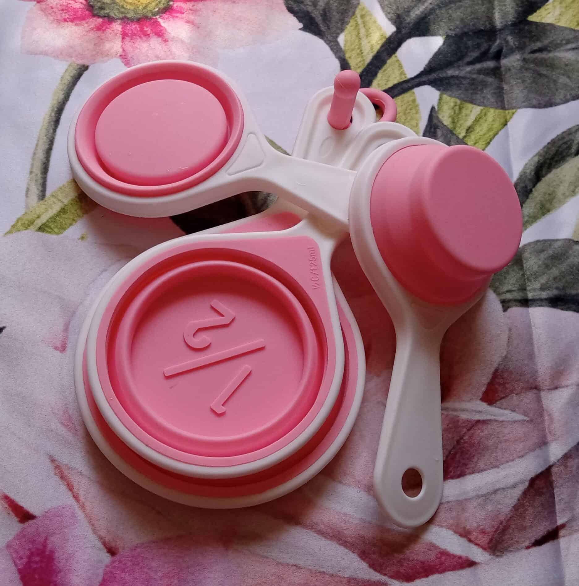 Pink Measuring Cup Set, Hobby Lobby, kitchen accessories, pink kitchen decor, measuring cups, silicone base, kitchen storage, baking essentials, cute kitchen gadgets, affordable kitchen tools, pink measuring cups