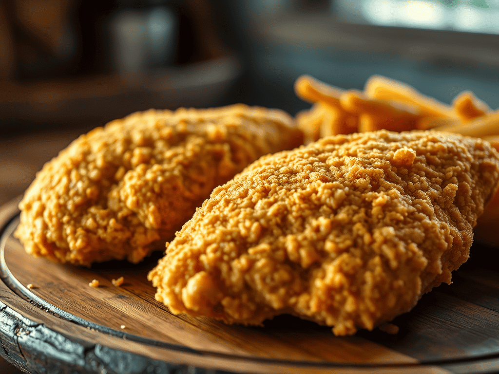 Southern Fried Chicken, fried chicken breasts, crispy fried chicken, Southern food blog, comfort food recipe, easy fried chicken recipe, Southern cooking, skillet fried chicken, homemade fried chicken, flavorful fried chicken recipe