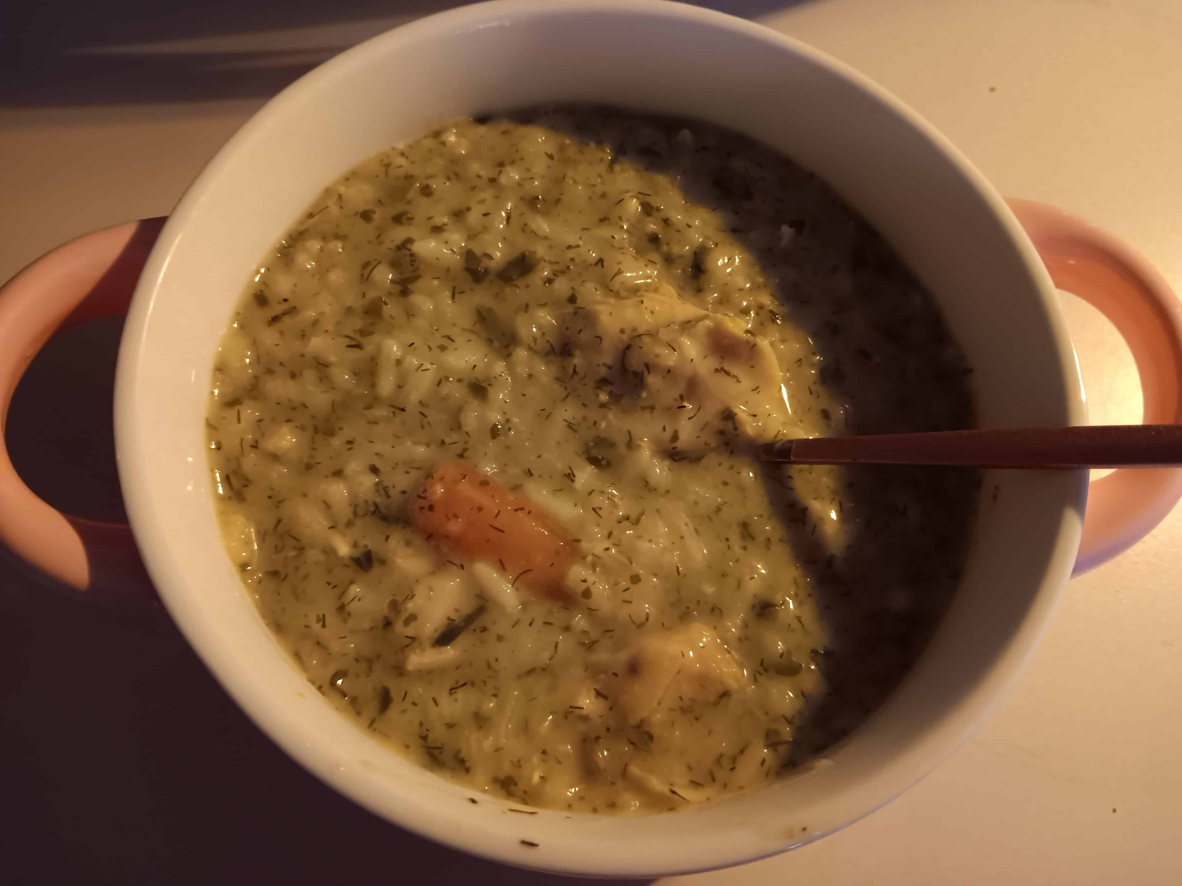 Creamy Chicken and Rice Soup, Southern comfort food, easy soup recipe, hearty soup recipe, chicken and rice soup, cozy dinner ideas, grilled cheese pairing, winter soup recipes, homemade soup, Southern-style cooking, creamy chicken & rice soup